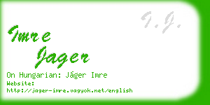 imre jager business card