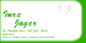 imre jager business card